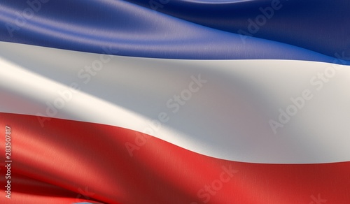 High resolution close-up flag of Yugoslavia. 3D illustration. photo