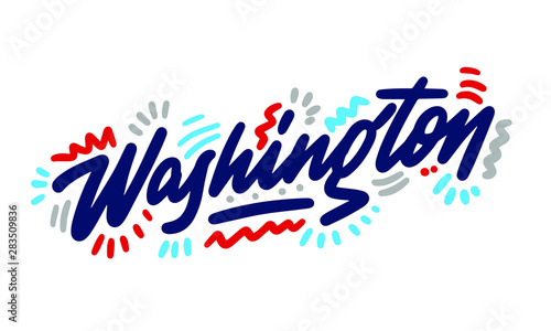 Washington handwritten city name.Modern Calligraphy Hand Lettering for Printing,background ,logo, for posters, invitations, cards, etc. Typography vector.