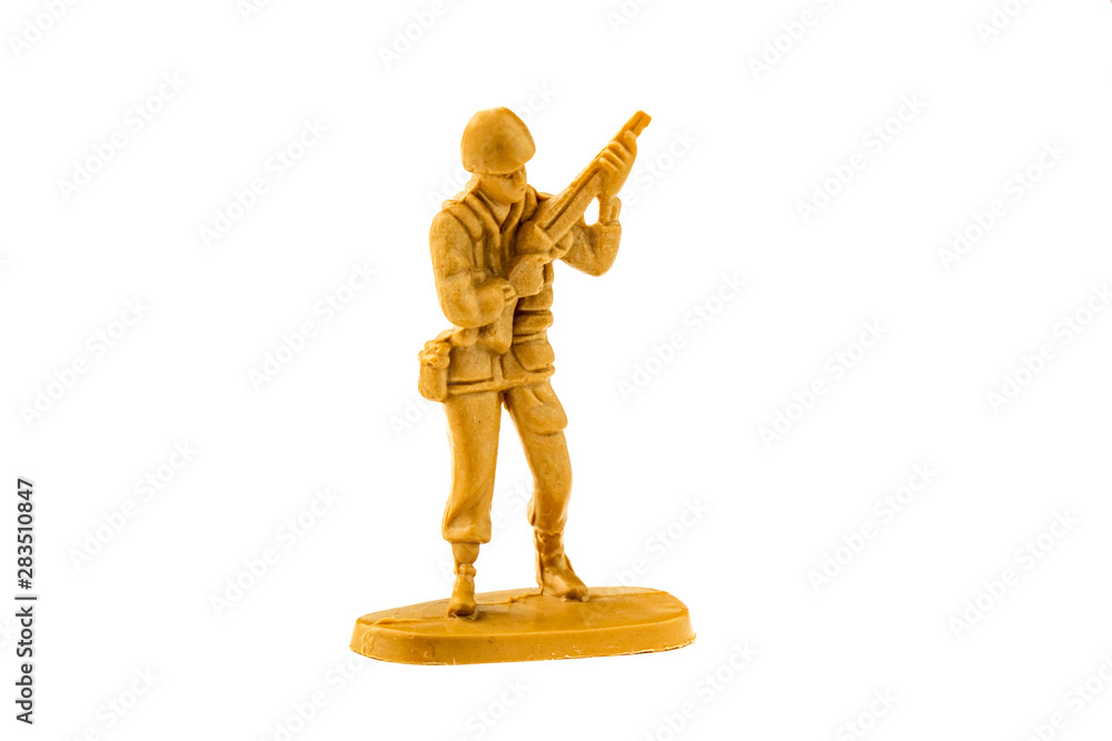 plastic toy soldier isolated on white background. plastic toy soldier isolated on white background.