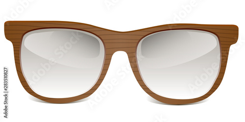 wooden sunglasses or eyeglasses frame - vector illustration