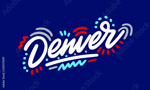 Denver handwritten city name.Modern Calligraphy Hand Lettering for Printing,background ,logo, for posters, invitations, cards, etc. Typography vector.