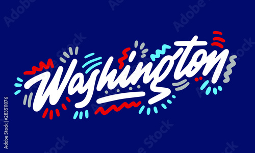 Washington handwritten city name.Modern Calligraphy Hand Lettering for Printing,background ,logo, for posters, invitations, cards, etc. Typography vector.