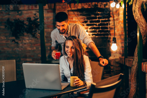 Living a connected lifestyle. couple using laptop at home