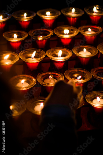 Candles on Santiago de Compostela Cathedral
