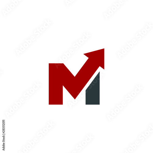unique letter M with arrow style ready to use
