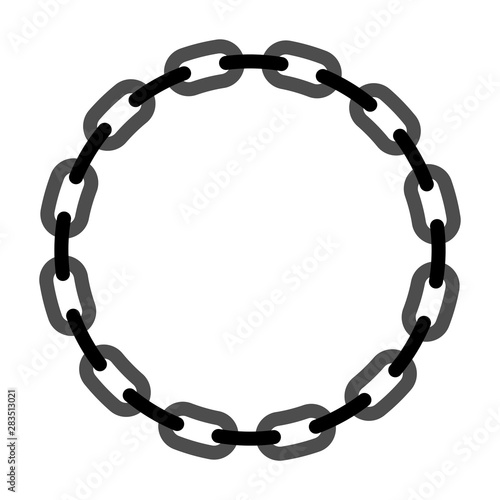 Round frame made of chain. vector illustration