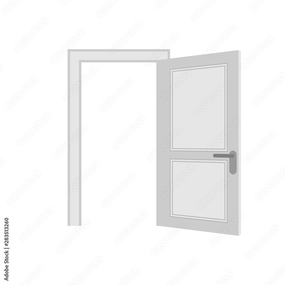 Opened door isolated. template Interior vector illustration Opened door isolated. template Interior vector illustration