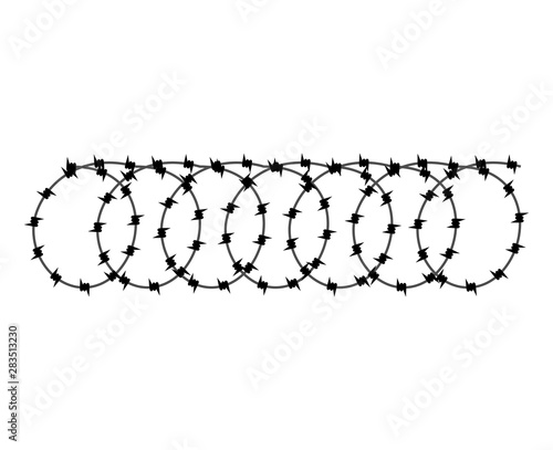 Barbed wire isolated. barbwire vector illustration. Protective fencing