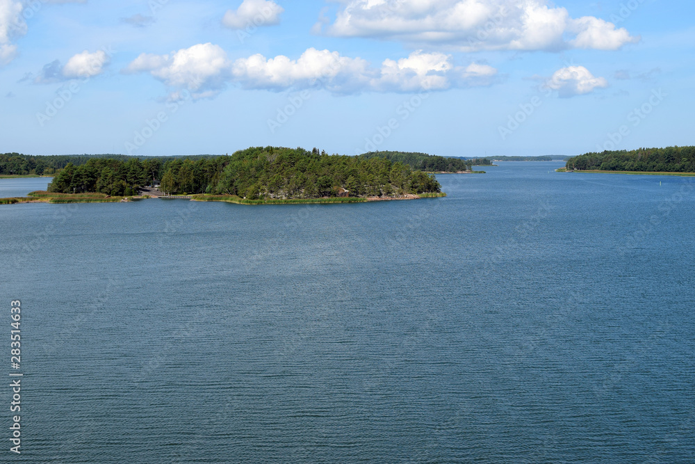 Beautiful seascape from Kaitainen bridge (Kaitaisten silta in Finnish), Taivassalo, Finland.