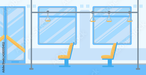 Empty public transport flat vector illustration