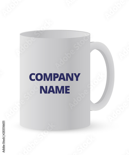 Branded cup realistic vector illustration