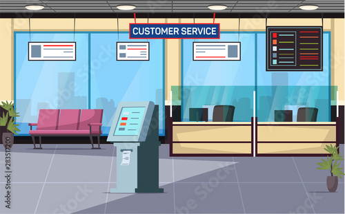 Customer service office flat vector illustration