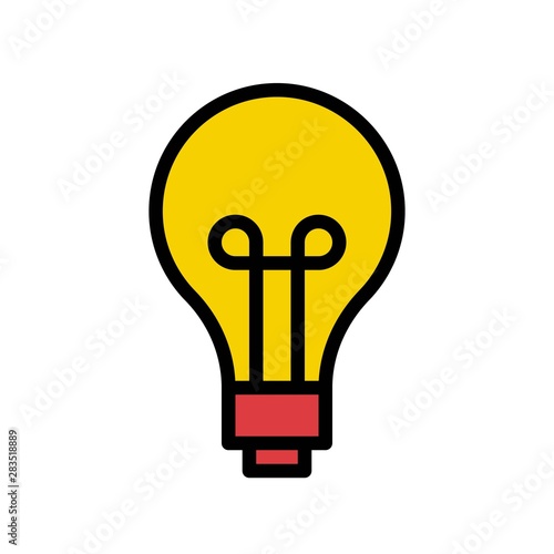 Light Bulb vector, Back to school filled style icon