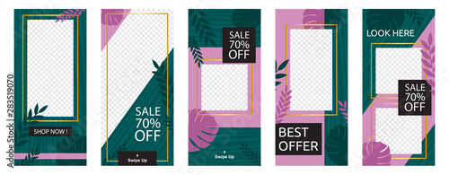 Social Media Stories Business Sale Marketing Promotion Banner Template Set