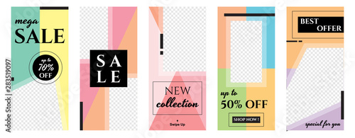 Social Media Stories Business Sale Marketing Promotion Banner Template Set
