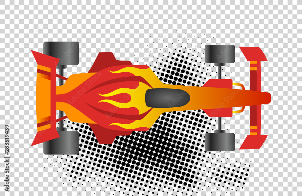 Formula 1 race car sport vector icon top view. Speed auto f1 champion ...