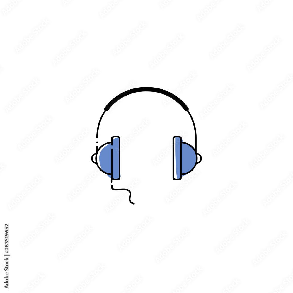 headphones icon on white background headphones icon on white background