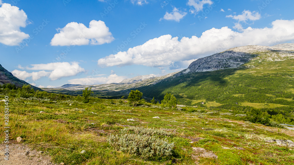 View from viewpoint Vargabakkane along the National Scenic route Aurlandsfjellet between Aurland and Laerdal in Norway. View from viewpoint Vargabakkane along the National Scenic route Aurlandsfjellet between Aurland and Laerdal in Norway.