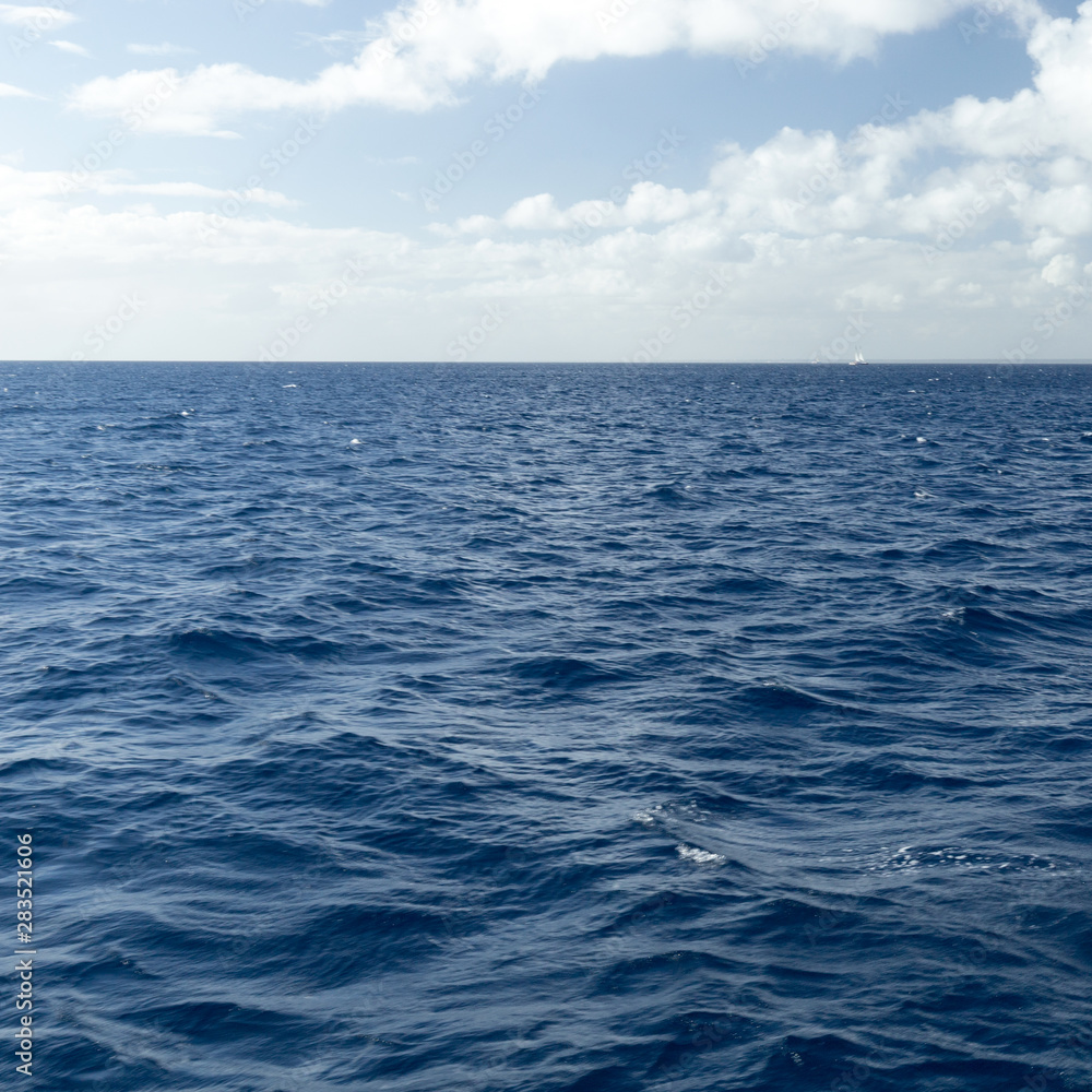 Blue sea and clouds in the tropics of the Caribbean Blue sea and clouds in the tropics of the Caribbean