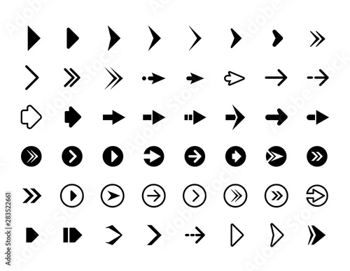 Web arrows. Symbols for website direction arrows signs buttons vector infographics icons. Illustration of arrow icon button for website, web navigation pointer