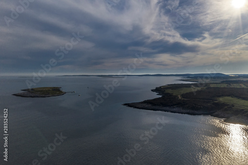 Aerial shot of Levan island in Marlera, Liznjan, Istria, Croatia photo