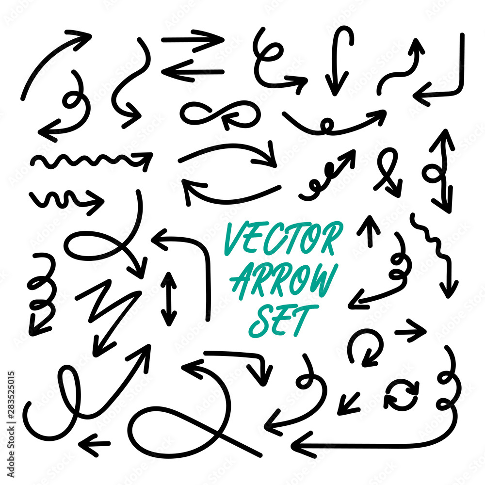 Arrows icon hand drawing element. Arrows set. Arrow icon. Arrow black colored. vector icon. Arrows vector collection. Vector