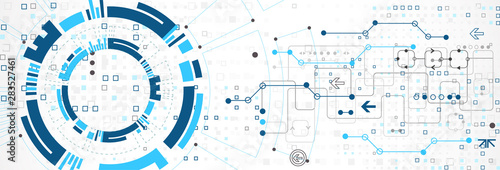 Abstract technology concept. High computer color background. Vector illustration