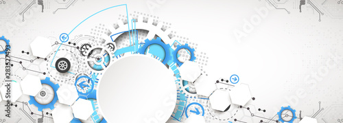 Abstract technology concept. High computer color background. Vector illustration