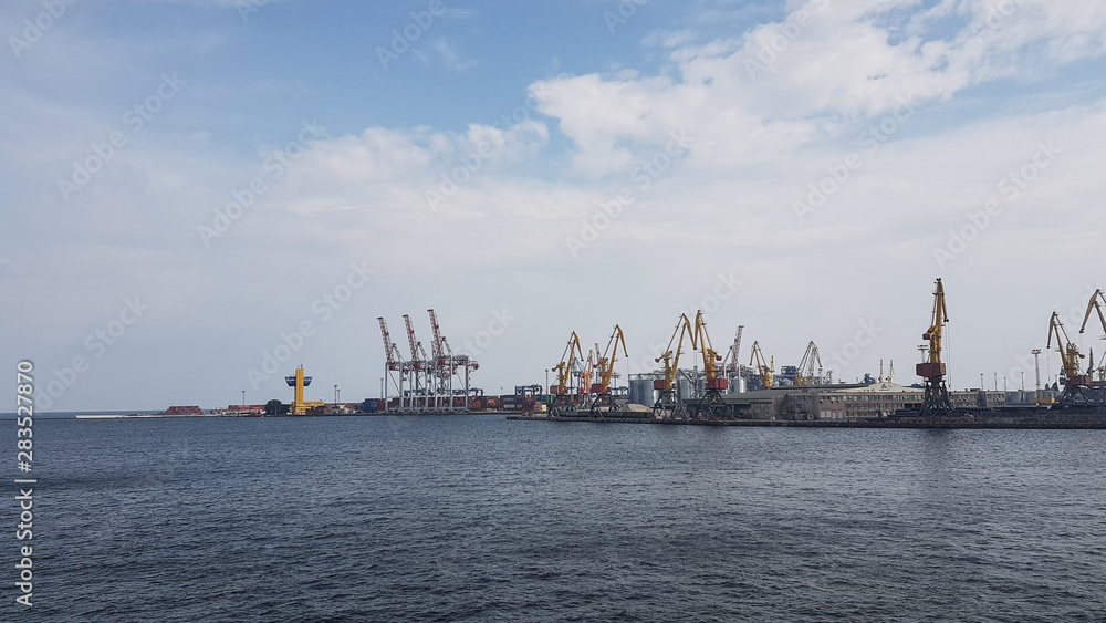  industrial landscape of the seaport in the city of Odessa