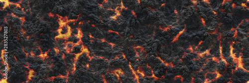 Burned charcoal- glowing surface of the coals. Abstract nature p photo