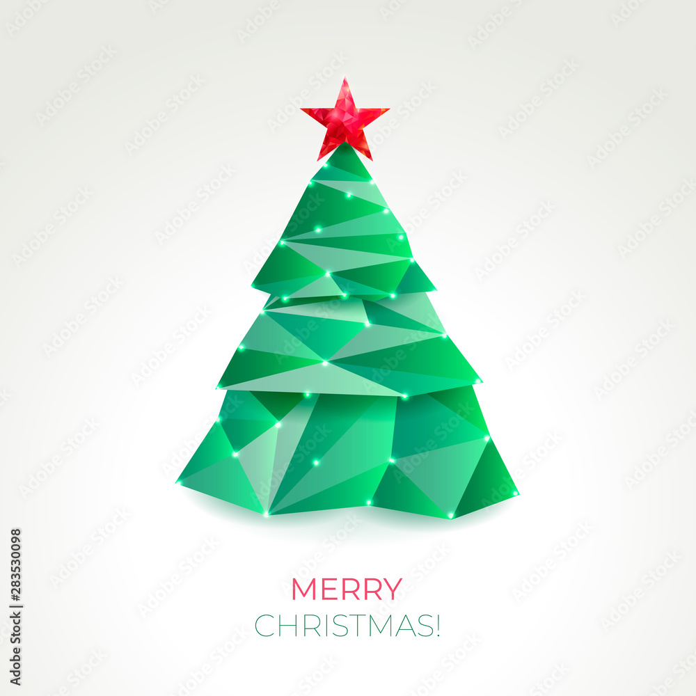Abstract christmas tree made of green triangles. Abstract christmas tree made of green triangles.