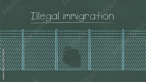Illegal immigration vector illustration