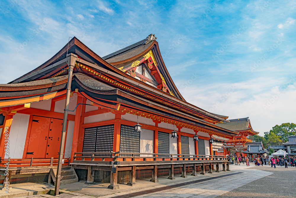 京都 八坂神社 本殿と境内風景