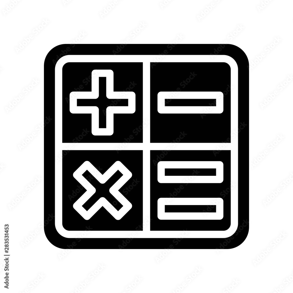 Math sign vector, Back to school solid style icon Math sign vector, Back to school solid style icon