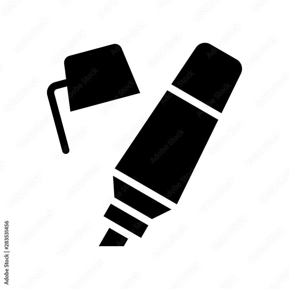Highlighter vector, Back to school solid style icon Highlighter vector, Back to school solid style icon