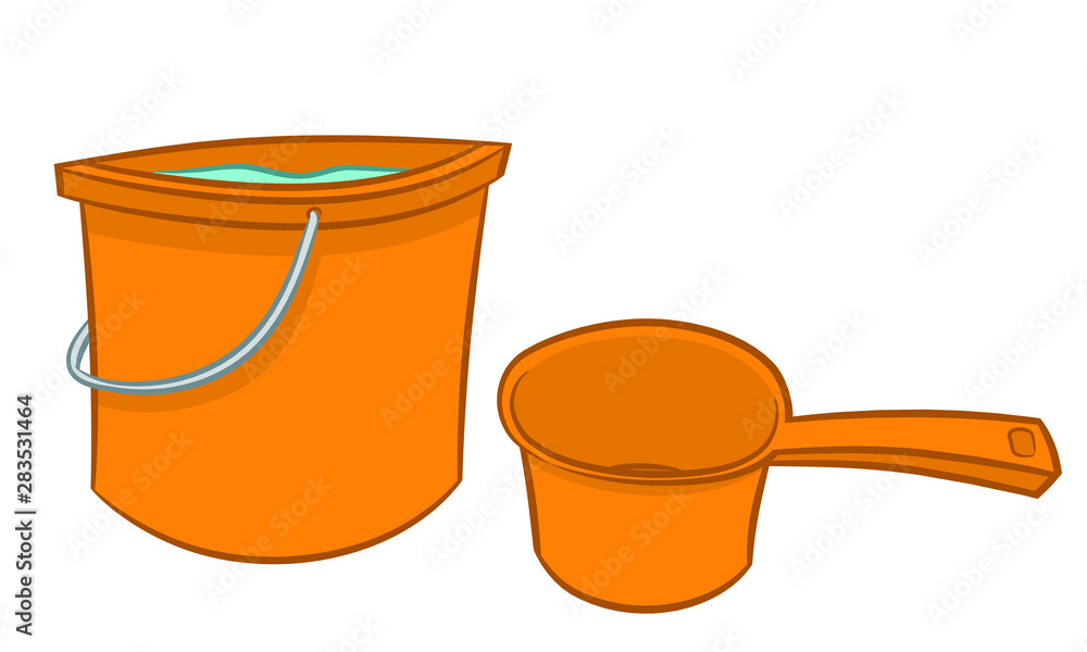 pail and dipper - timba at tabo - Philippines Stock Vector