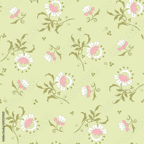 Modern fabric design pattern. Floral pattern for your design. Illustration. Modern seamless pattern for interior decoration, wrapping paper and graphic design. Modern seamless pattern for clothes .