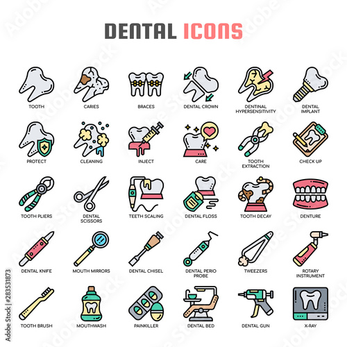 Dental , Thin Line and Pixel Perfect Icons