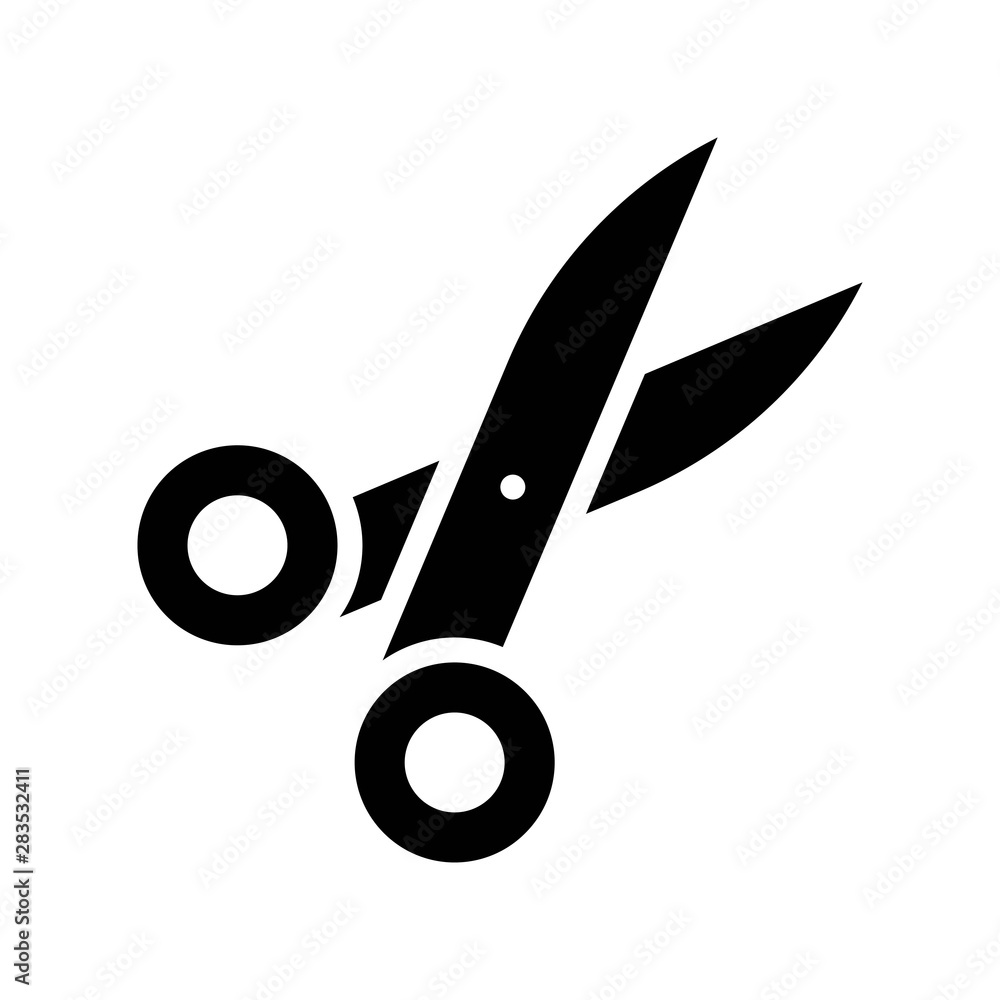 Fototapeta premium Scissors vector, Back to school solid style icon