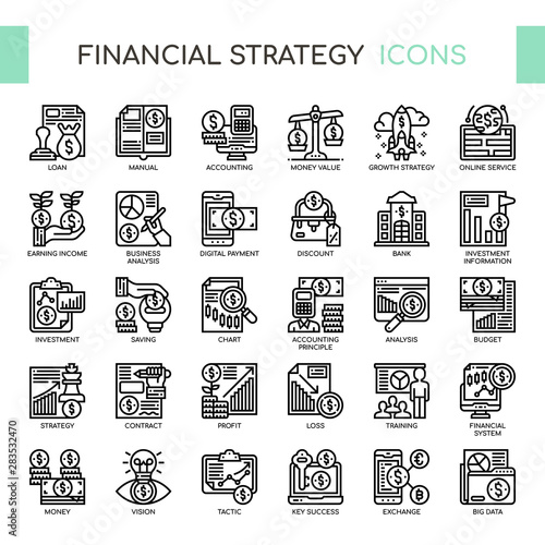 Financial Strategy , Thin Line and Pixel Perfect Icons