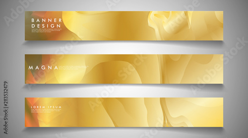 collection of banners, vector backgrounds with wavy gold colored patterns. suitable for ad background etc.
