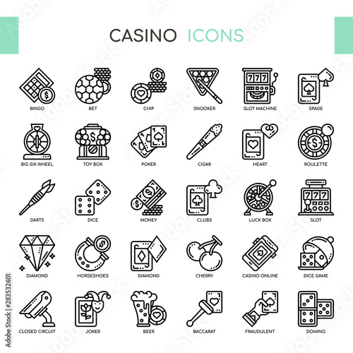 Casino , Thin Line and Pixel Perfect Icons