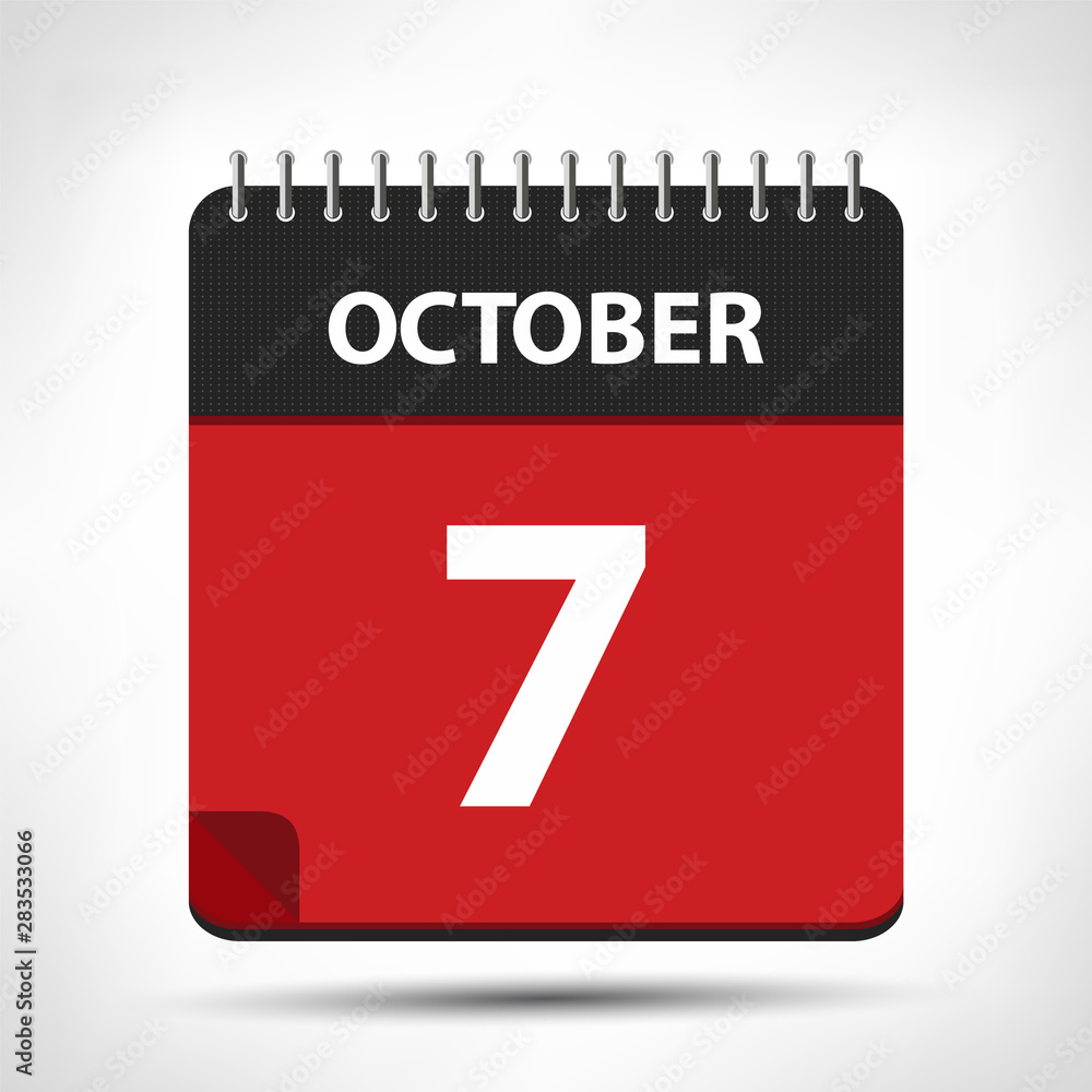 October 7 - Calendar Icon - Calendar design template October 7 - Calendar Icon - Calendar design template