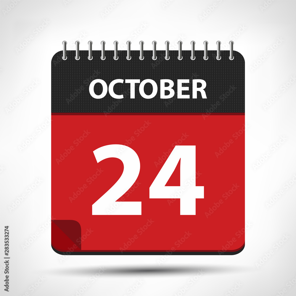 October 24 - Calendar Icon - Calendar design template October 24 - Calendar Icon - Calendar design template