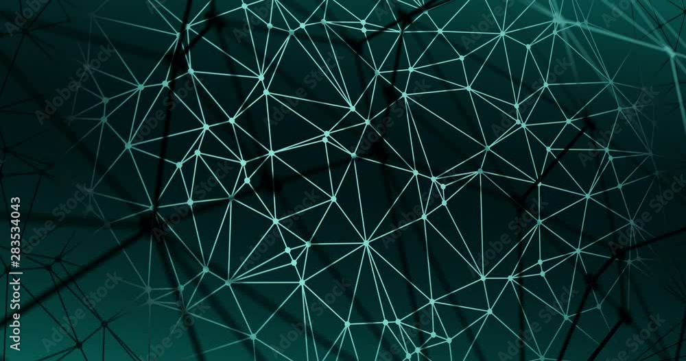 Abstract connections circle dots, digital wireframe pattern