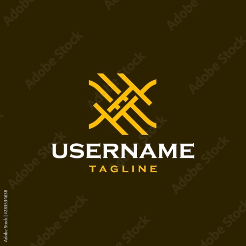 luxury woven  logo design template . abstract woven wicker logo inspiration