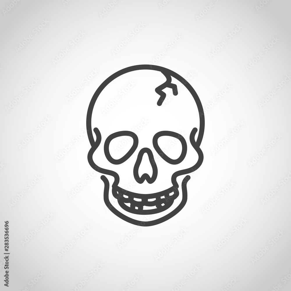 Skull, jolly roger, poison, piracy sign, danger sign, icon vector