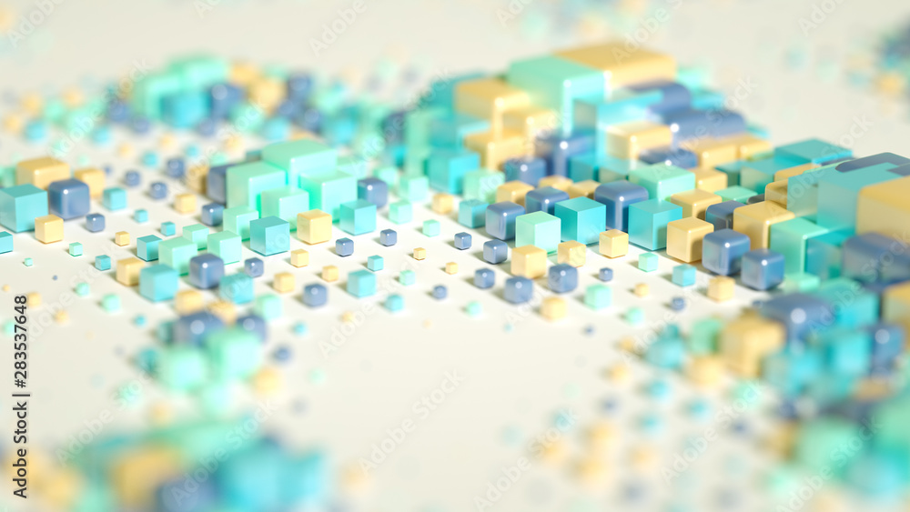 Techno high-tech background, geometry, cube, abstraction. 3d illustration, 3d rendering. Techno high-tech background, geometry, cube, abstraction. 3d illustration, 3d rendering.