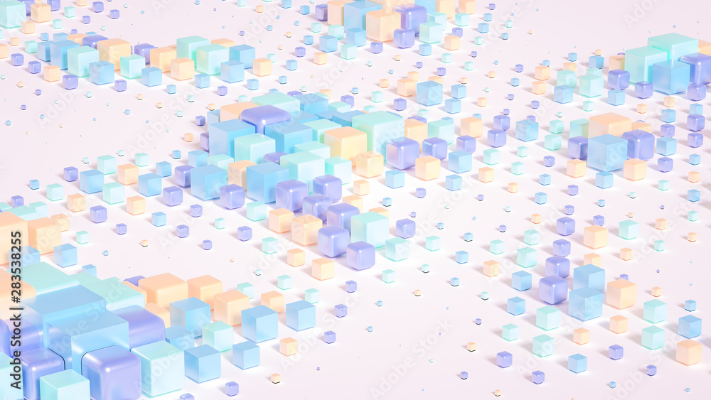 Techno high-tech background, geometry, cube, abstraction. 3d illustration, 3d rendering. Techno high-tech background, geometry, cube, abstraction. 3d illustration, 3d rendering.