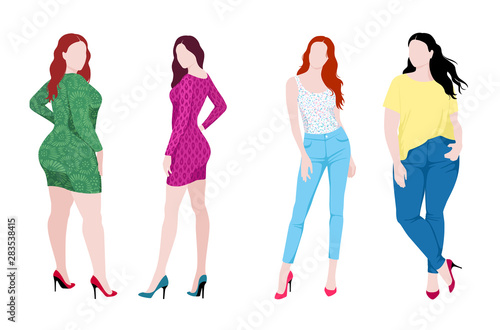 Slim and fat fashion women